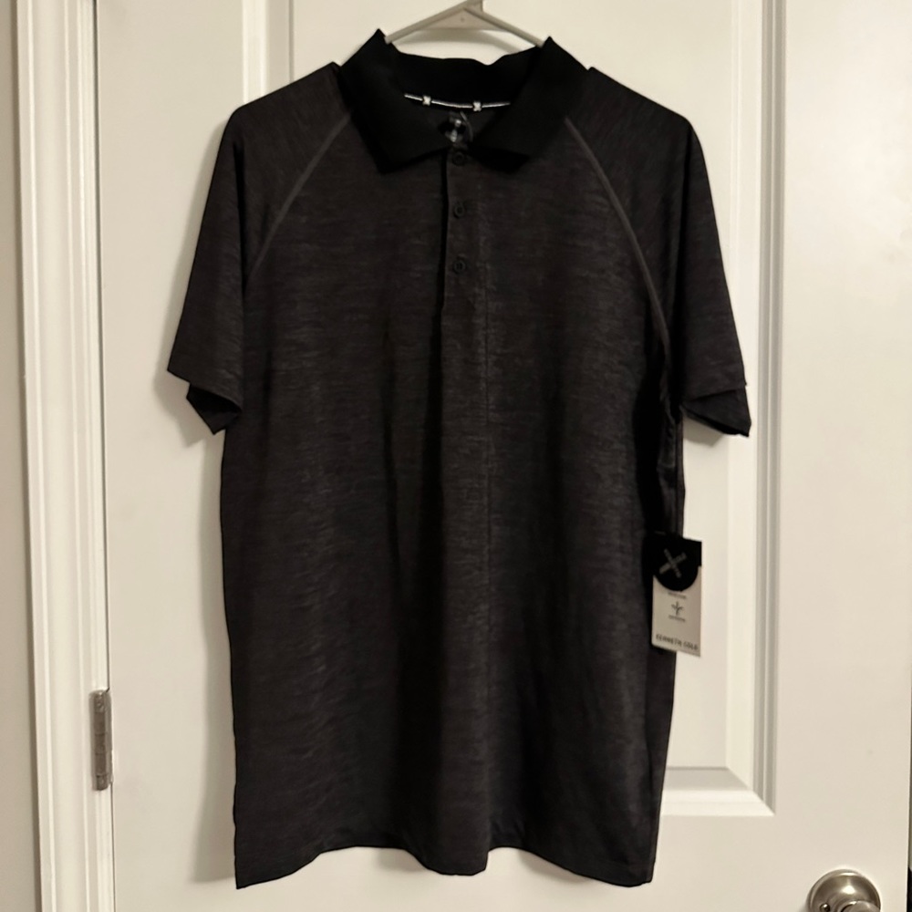 NWT Kenneth Cole X (Active) Men’s Short Sleeve Golf Polo Grey Black Size Medium